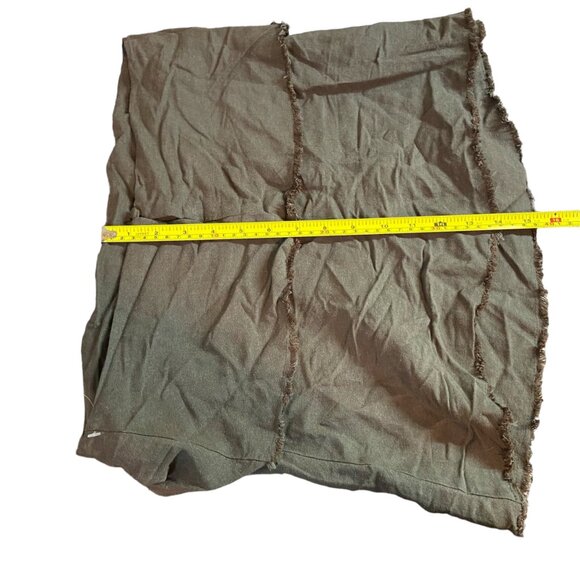 Honey Punch Womens Halter Small Olive Green Strapless Linen Blend Fringe Hippie - Picture 8 of 8